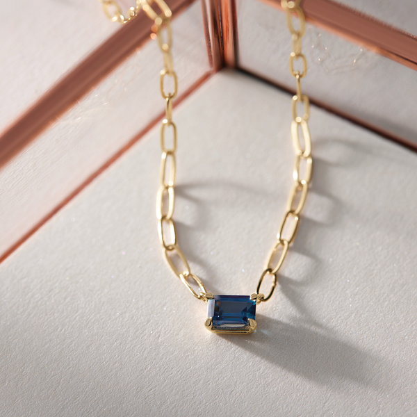 Lab Grown Blue Sapphire Necklace