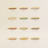 Yellow Gold Birthstone Stackable Ring