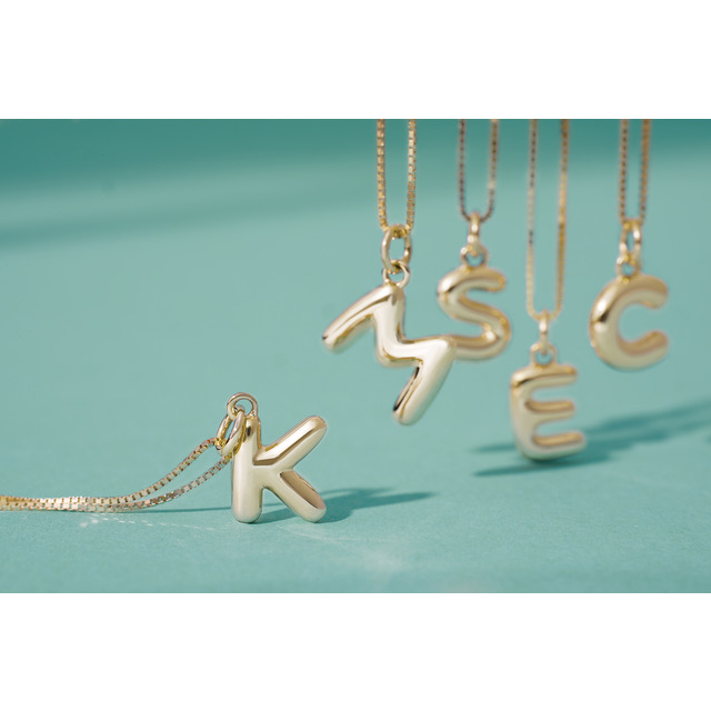 Bubble Initial Necklace