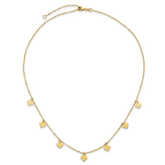 Dangle 4 Leaf Clovers Necklace