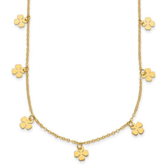 Dangle 4 Leaf Clovers Necklace