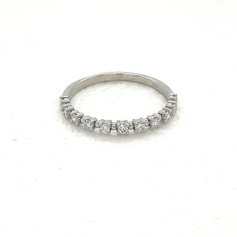 14k Diamond Beaded Stackable Ring