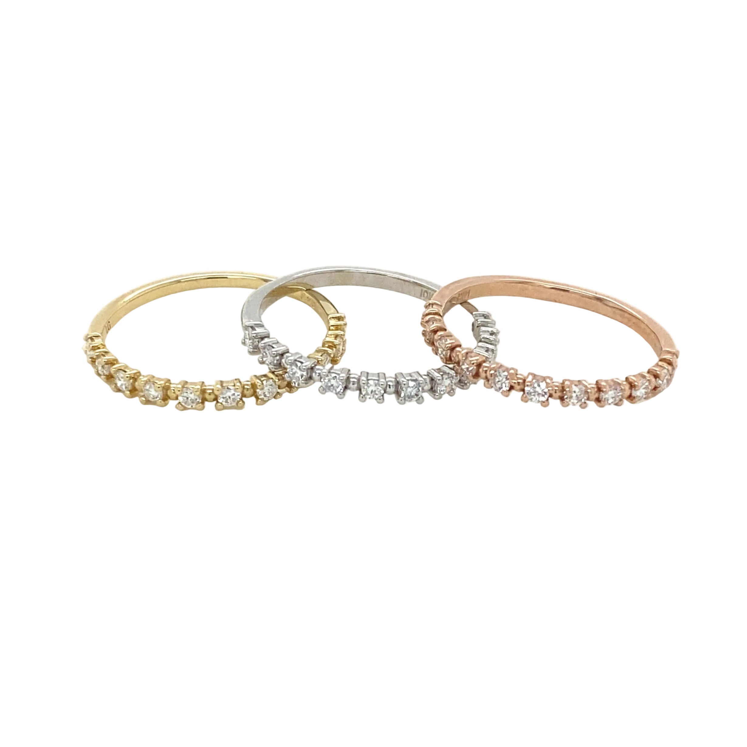 Stackable 14k Rings 14k Diamond Beaded Stackable Ring – Mohr Creations