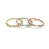 14k Diamond Beaded Stackable Ring