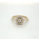 14k Yellow Gold Lab Grown Diamond Cluster Ring