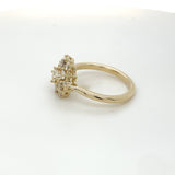 14k Yellow Gold Lab Grown Diamond Cluster Ring