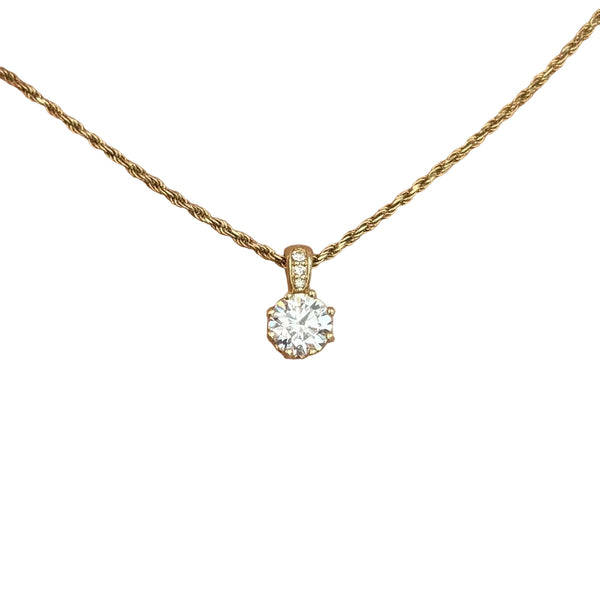 Lab Grown Diamond Solitaire Necklace with Diamond Bail