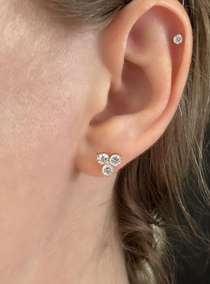 Lab-Grown Tri Stud