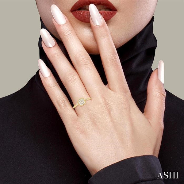 Bead Cushion Shape Diamond Fashion Ring