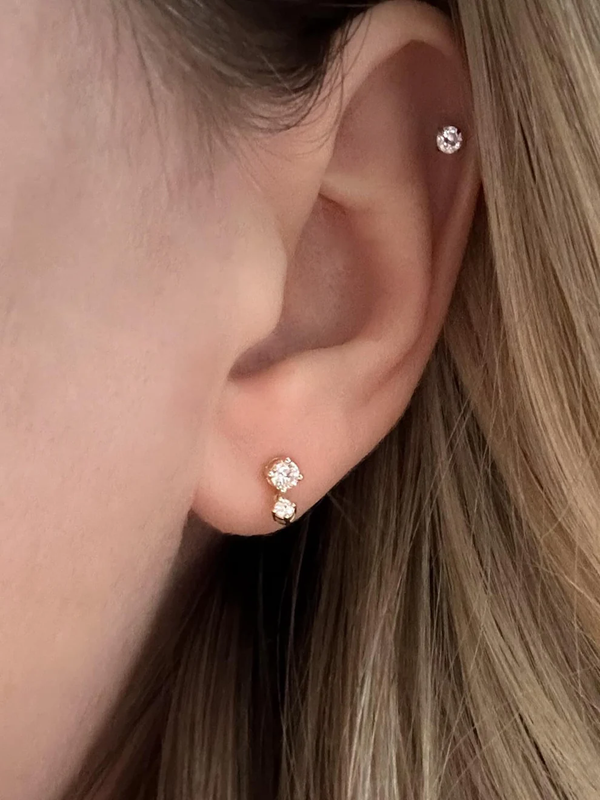 Double Stud Drop Earring
