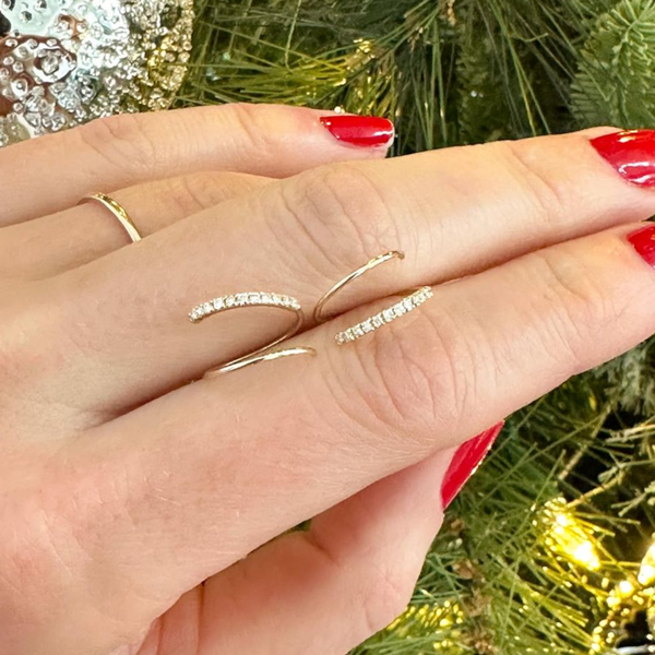 Threader Diamond Double Hoop Earring