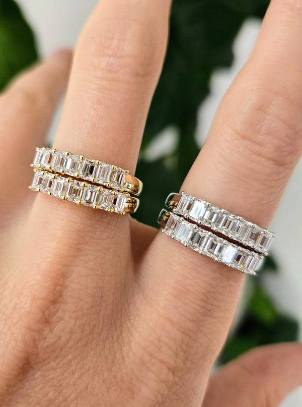 Seven Stone Lab Grown Emerald Diamond Band