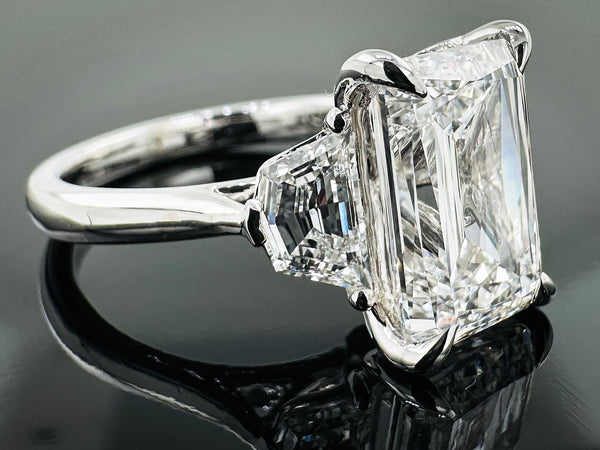 Lab Grown Crisscut Emerald Cut Diamond Engagement Ring