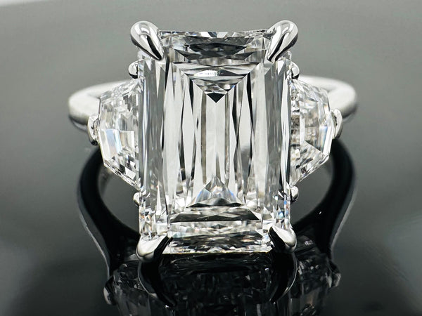 Lab Grown Crisscut Emerald Cut Diamond Engagement Ring
