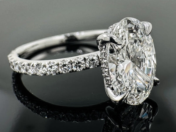 Hidden Halo Oval Engagement Ring