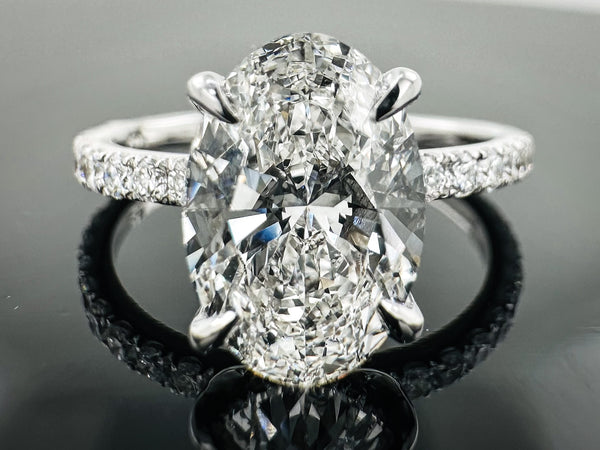 Hidden Halo Oval Engagement Ring