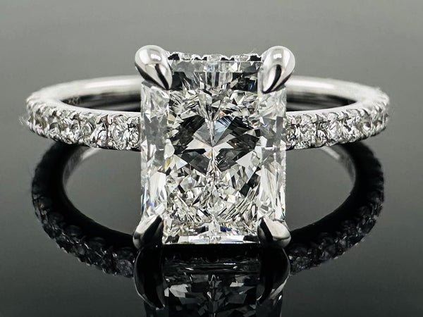Hidden Halo Lab Grown Radiant Engagement Ring