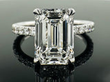 Emerald Cut Diamond Hidden Halo Engagement RIng