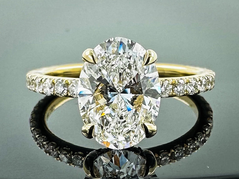 Hidden Halo Oval Engagement Ring