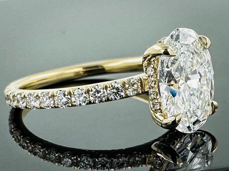 Hidden Halo Oval Engagement Ring