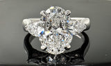 Lab Grown Oval and Pear Diamond Engagement Ring