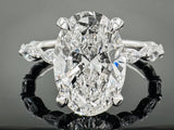 Lab Grown Oval Engagement ring with Marquise Accents