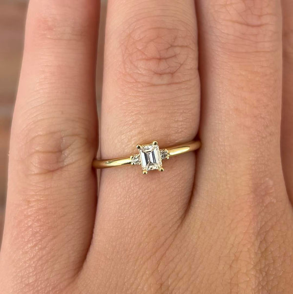 Petite Emerald Cut Diamond Ring