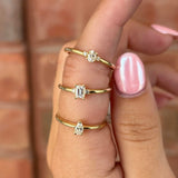 Petite Emerald Cut Diamond Ring