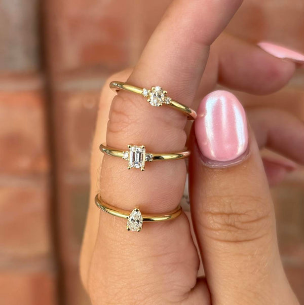 Petite Emerald Cut Diamond Ring