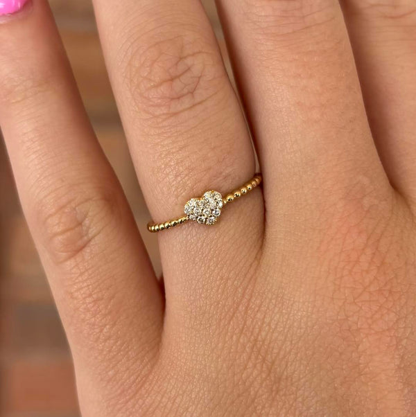 Diamond Heart Stackable Ring