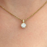 Lab Grown Diamond Solitaire Necklace with Diamond Bail