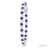 Sapphire and Diamond Inside Outside Hoops