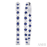 Sapphire and Diamond Inside Outside Hoops
