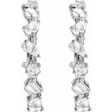 14K 2 CTW Lab-Grown Diamond Multi-Shape Hoop Earrings