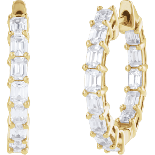 14K 3 CTW Lab-Grown Diamond Inside-Outside Hoop Earrings