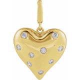 Puffy Diamond Heart Pendant