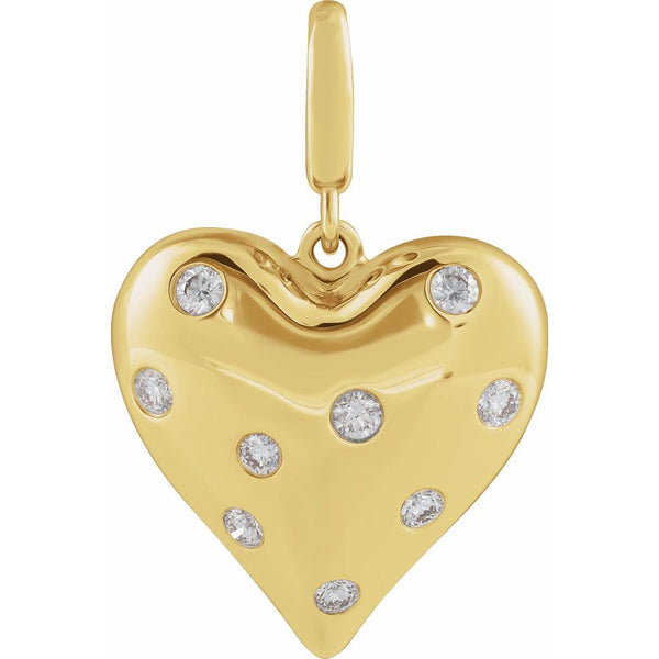Puffy Diamond Heart Pendant
