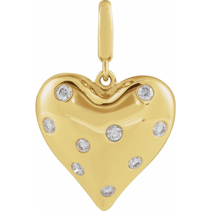 Puffy Diamond Heart Pendant