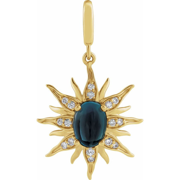 London Blue Topaz Sun Pendant
