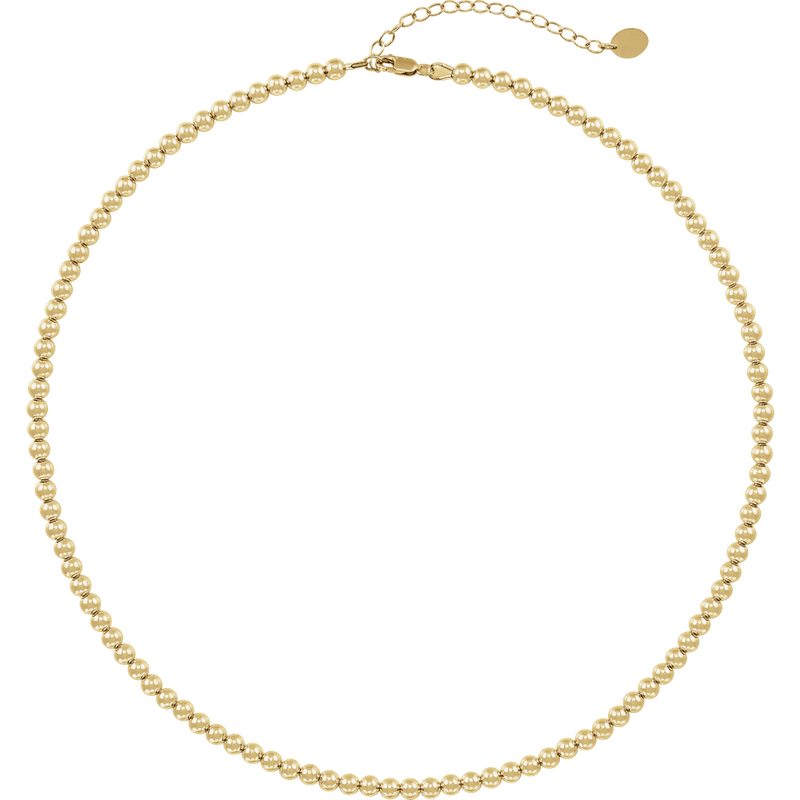 14K Yellow Gold-Filled 4 mm Beaded Necklace