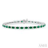 Oval Shape Gemstone & Diamond Bracelet
