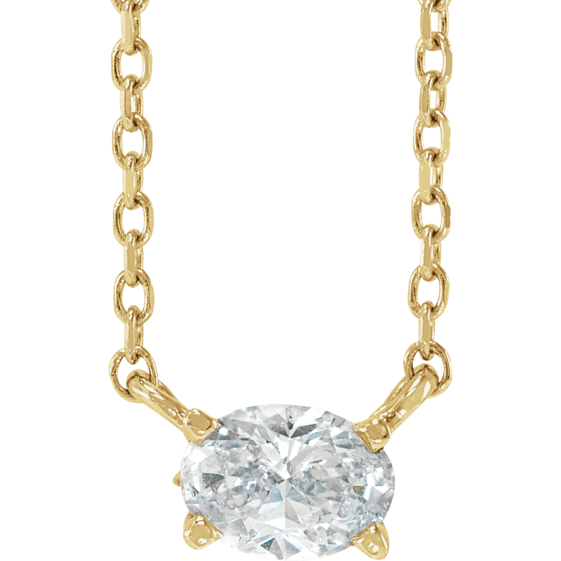 Lab Grown Oval Diamond Necklace