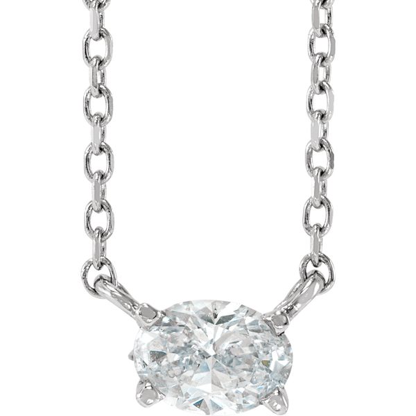 Lab Grown Oval Diamond Necklace