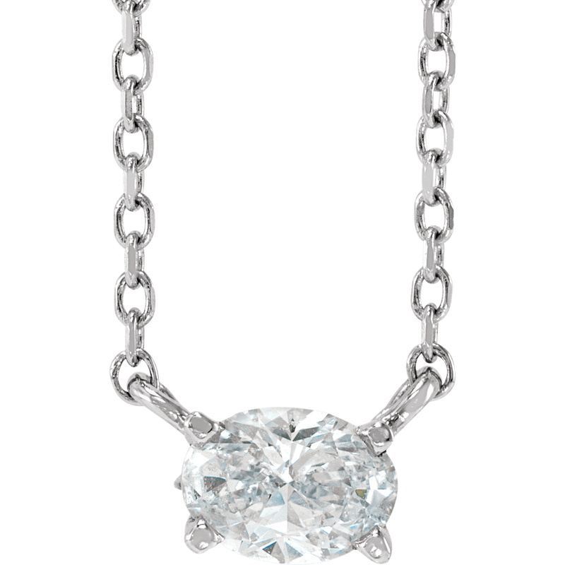 Lab Grown Oval Diamond Necklace