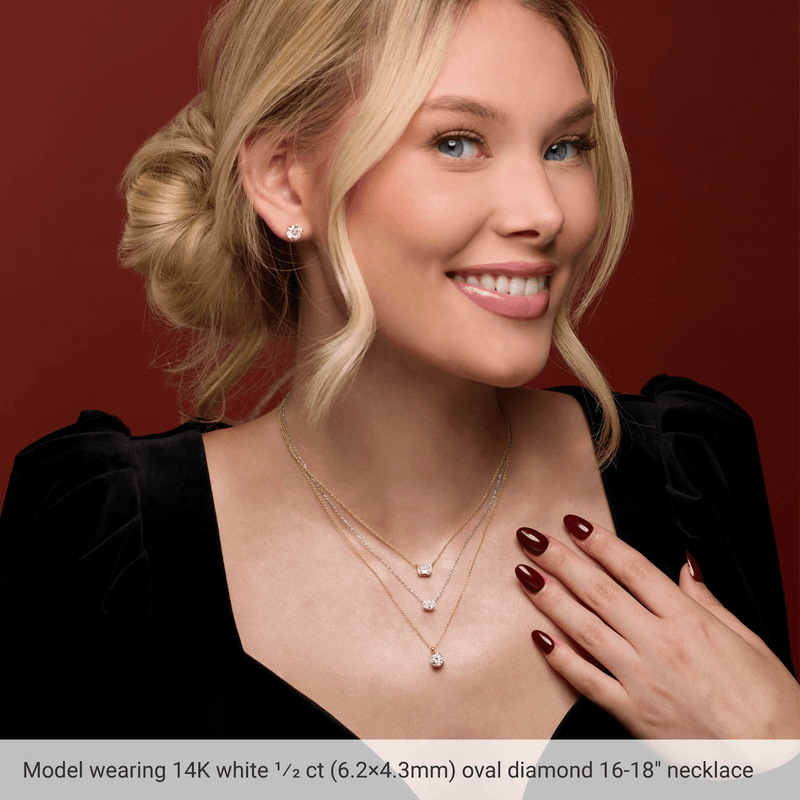 Lab Grown Oval Diamond Necklace