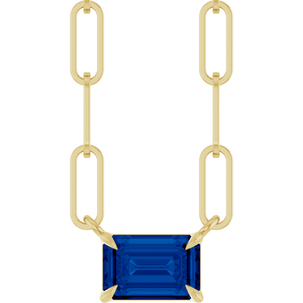 Lab Grown Blue Sapphire Necklace
