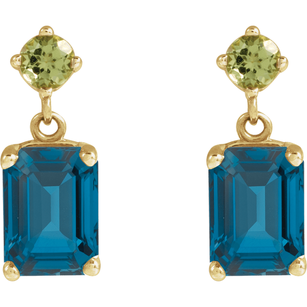 London Blue Topaz and Peridot Earrings