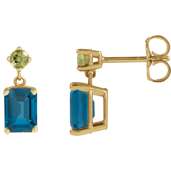 London Blue Topaz and Peridot Earrings