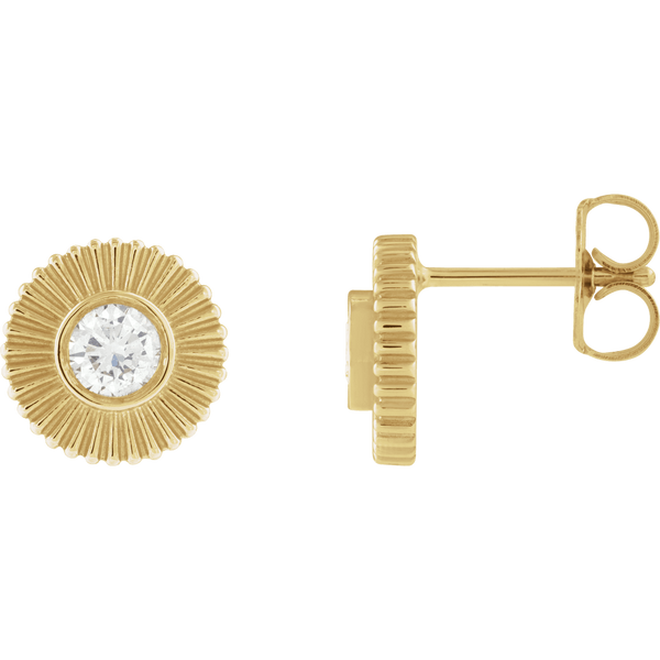 14K Yellow 1/3 CTW Lab-Grown Diamond Starburst Stud Earrings