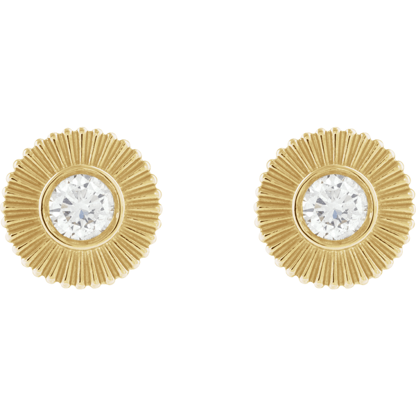 14K Yellow 1/3 CTW Lab-Grown Diamond Starburst Stud Earrings